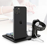 ALLY 4 in1 15W Kablosuz Hızlı Şarj Standı İPhone+İwatch+AirPods Pro Wireless