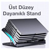 ALLY MC Q3 LED Işıklı Ultra Sessiz Fan Laptop Soğutucu Stand SİYAH
