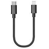 Ally USB-Type C iPhone 20W PD Hızlı Şarj Kablosu 20CM Kısa Kopmaz Halat Kablo SİYAH