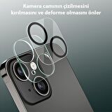 Ally Iphone 13-13 Mini 3d Full Tempered Glass Cam Kamera Koruyucu Şeffaf