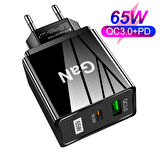 Ally GaN Type-C 65 Watt Hızlı Şarj Aleti Siyah