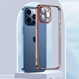 ALLY Fashion Series iPhone 13 Pro 6.1inç Kılıf Renkli Kenar Lazer Çerçeveli Silikon Kılıf GOLD
