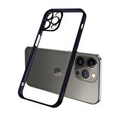 ALLY Fashion Series iPhone 13 Pro 6.1inç Kılıf Renkli Kenar Lazer Çerçeveli Silikon Kılıf FÜME