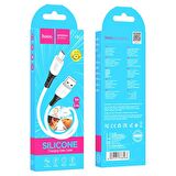 HOCO X82 Micro USB to USB 2.4A Silikon Data ve Şarj Kablosu BEYAZ