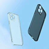 iPhone 13 Pro 6.1inch Frosted Glass Şeffaf Kamera Korumalı Kılıf
