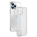 iPhone 13 Pro 6.1inch Frosted Glass Şeffaf Kamera Korumalı Kılıf