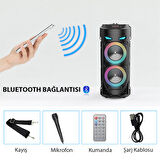 Universal ZQS4239 Mikrofonlu Taşınabilir Speaker Led Işıklı Bluetooth Hoparlör