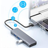 Universal ADS-309D 4 Portlu USB+Type-C USB 3.0 Çoklayıcı Data HUB Adaptör