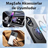 iPhone 14 Pro Max İçin Magsafe Uyumlu Yüzük Standlı Manyetik Silikon Kılıf