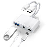 ALLY NK-109PRO Type-c/Lightning to USB-A 3.5mm Kulaklik ve Type-c Kamera Okuyucu Çevirici Adaptör