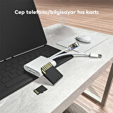 ALLY  NK-101YST PRO Type-c/Lightning to SD-TF Kart Çevirici Adaptör