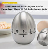 EZERE Mekanik Arama Pişirme Mutfak Zamanlayıcı Alarmı 60 Dakika Paslanmaz Çelik