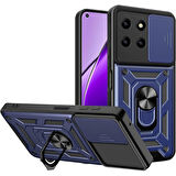 Gpack Realme 11 4G uyumlu Kılıf Pars Sürgülü Kamera Korumalı Yüzüklü Sert Silikon