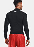Under Armour 1369606-001-UA HG Armour Comp Mock Siyah Bisiklet Yaka Dar Düz Erkek T-Shirt
