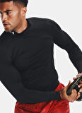 Under Armour 1369606-001-UA HG Armour Comp Mock Siyah Bisiklet Yaka Dar Düz Erkek T-Shirt