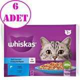 Whiskas Pouch Jöle İçinde Somonlu ve Ton Balıklı Yetişkin Kedi Konservesi 85gr (4'lü)6 AD