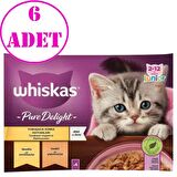 Whiskas Pure Delight Kümes Hayvanlı Yavru Konserve 4'lü 6 AD