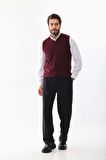 Günay Erkek V Yaka Yün Süveter 0108 Bordo