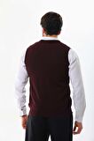 Pelikan Erkek V Yaka Yün Süveter 4P13 Bordo
