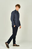 Mugi Erkek Uzun Kollu Tek Cepli %100 Pamuk Gömlek 4100 Indigo