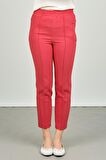 FA Pantolon Kadın Bilek Boy Önden Çizgi Dikişli Dar Kalıp Pantolon 6000 Mercan
