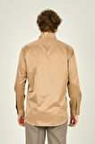 Figs Erkek Slim Fit Uzun Kollu Pamuklu Parlak Kumaş Gömlek 0013 Camel