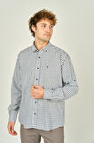 Figs Erkek Slim Fit Ekoseli Uzun Kollu %100 Pamuk Gömlek 0016 Bej