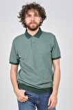 Tony Montana Erkek Desenli Polo Yaka T-Shirt 3182233 Koyu Yeşil