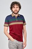 Wellalux Erkek Blok Desenli Polo Yaka T-Shirt 593183208 Bordo