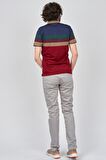 Wellalux Erkek Blok Desenli Polo Yaka T-Shirt 593183208 Bordo
