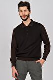 Woolman Erkek Desenli Polo Yaka Yün Kazak 1571193 Kahverengi