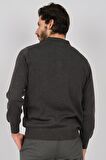 Woolman Erkek Desenli Polo Yaka Yün Kazak 1571033 Gri