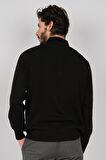 Woolman Erkek Desenli Polo Yaka Yün Kazak 1572113 Siyah