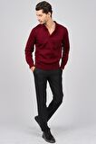 Haki Triko Erkek Polo Yaka Kazak 6081214 Bordo