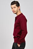 Haki Triko Erkek Polo Yaka Kazak 6081214 Bordo