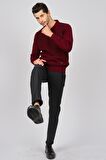 Haki Triko Erkek Polo Yaka Kazak 6080013 Bordo
