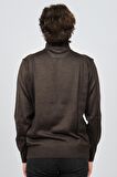 Woolen World Erkek Balıkçı Yaka Yün Kazak 5590103 Kahverengi
