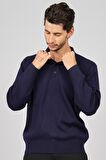 Pave Erkek Polo Yaka Yün Kazak 4358104 Indigo