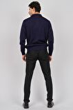 Pave Erkek Polo Yaka Yün Kazak 4358104 Indigo