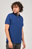 Desen Triko Erkek Polo Yaka T-Shirt 0249812 Indigo