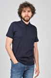 Qwerty Erkek Desenli Polo Yaka T-Shirt 54523887 Lacivert
