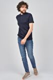Qwerty Erkek Desenli Polo Yaka T-Shirt 54523887 Lacivert