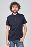 Qwerty Erkek Desenli Polo Yaka T-Shirt 54523887 Lacivert