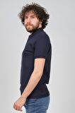 Qwerty Erkek Desenli Polo Yaka T-Shirt 54523887 Lacivert