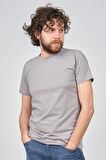 Wellalux Erkek Bisiklet Yaka T-Shirt 593203448 Gri