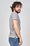 Wellalux Erkek Bisiklet Yaka T-Shirt 593203448 Gri