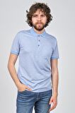 Diandor Erkek Cep Detaylı Desenli Polo Yaka T-Shirt 0651917057 Mavi