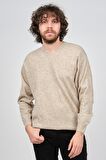 Ida Erkek Lambswool V Yaka Kazak 0593130 Bej