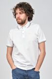 Diandor Erkek Şerit Detaylı Polo Yaka T-Shirt 06507011 Beyaz