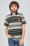 Saint Martin Erkek Çizgili Slim Fit Polo Yaka T-Shirt 40180531 Siyah Gri